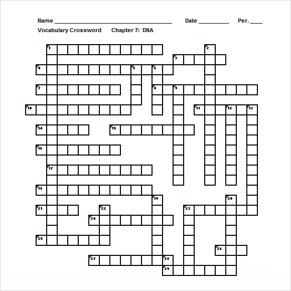 Crossword Template Excel Excel Templates