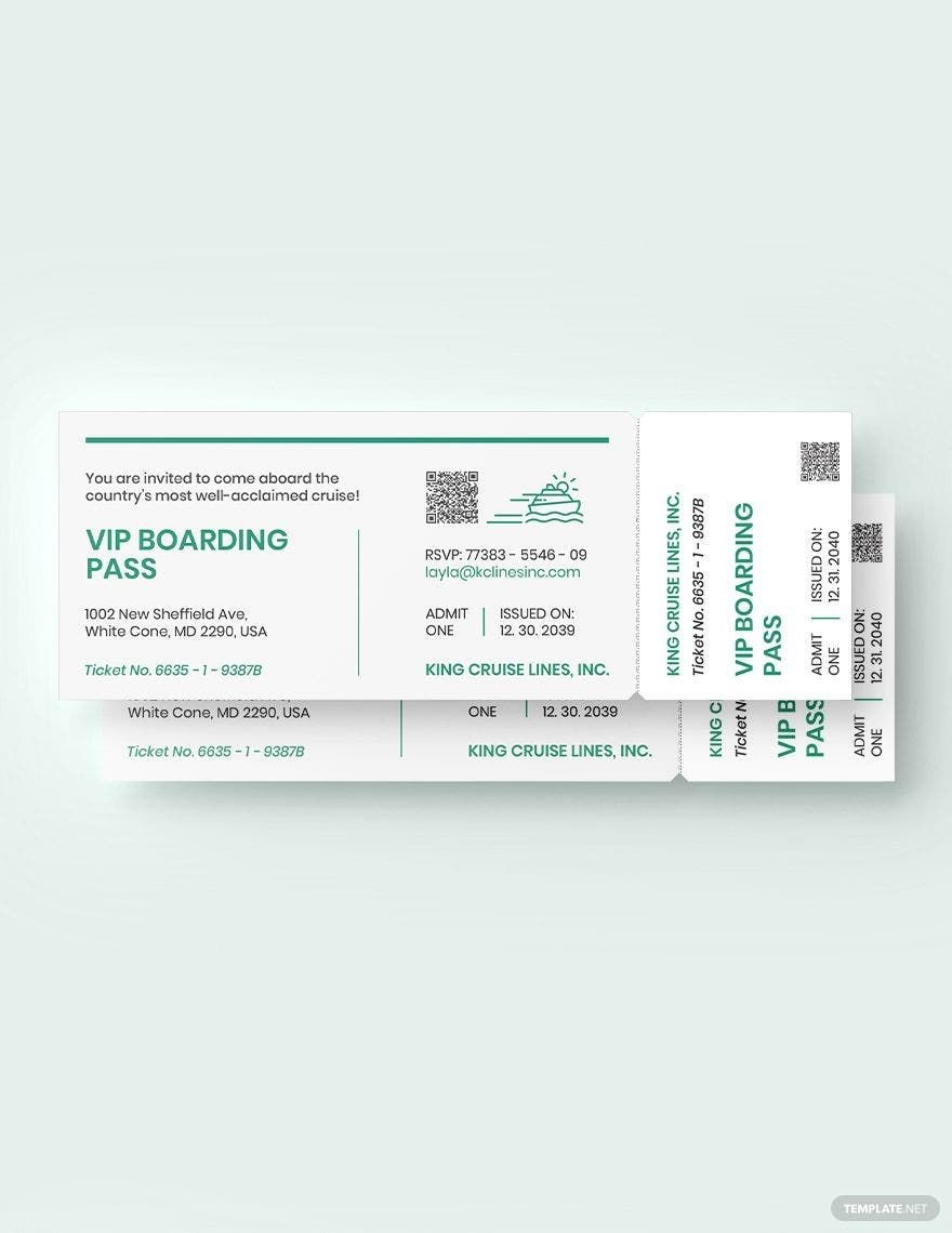 Cruise Ticket Invitation Template In Pages Word Illustrator PSD