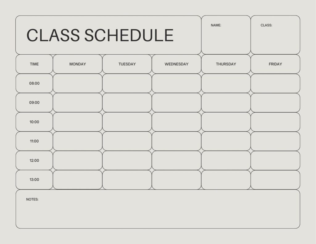 Customize 4 209 Class Schedule Templates Online Canva Class