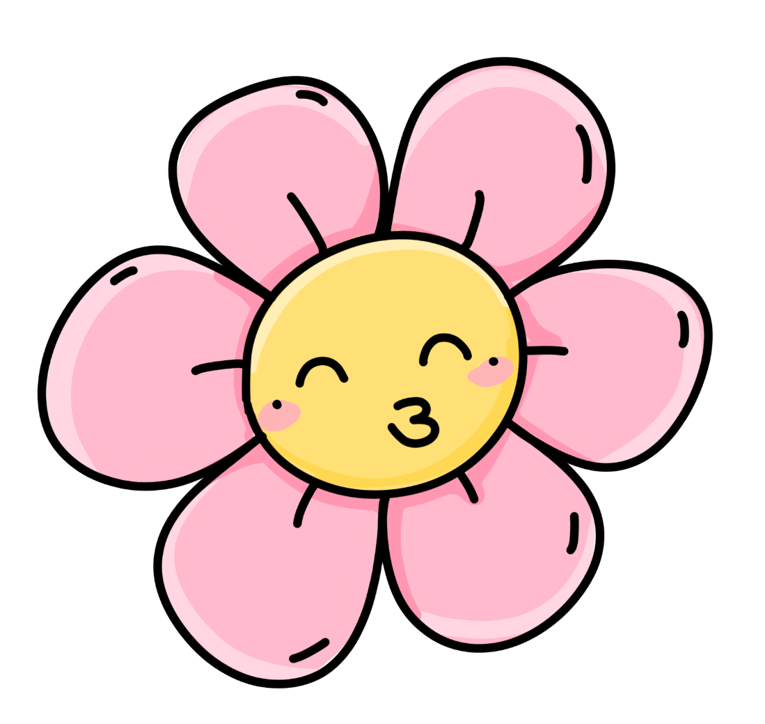 Cute Flower Drawing With Smiley Face