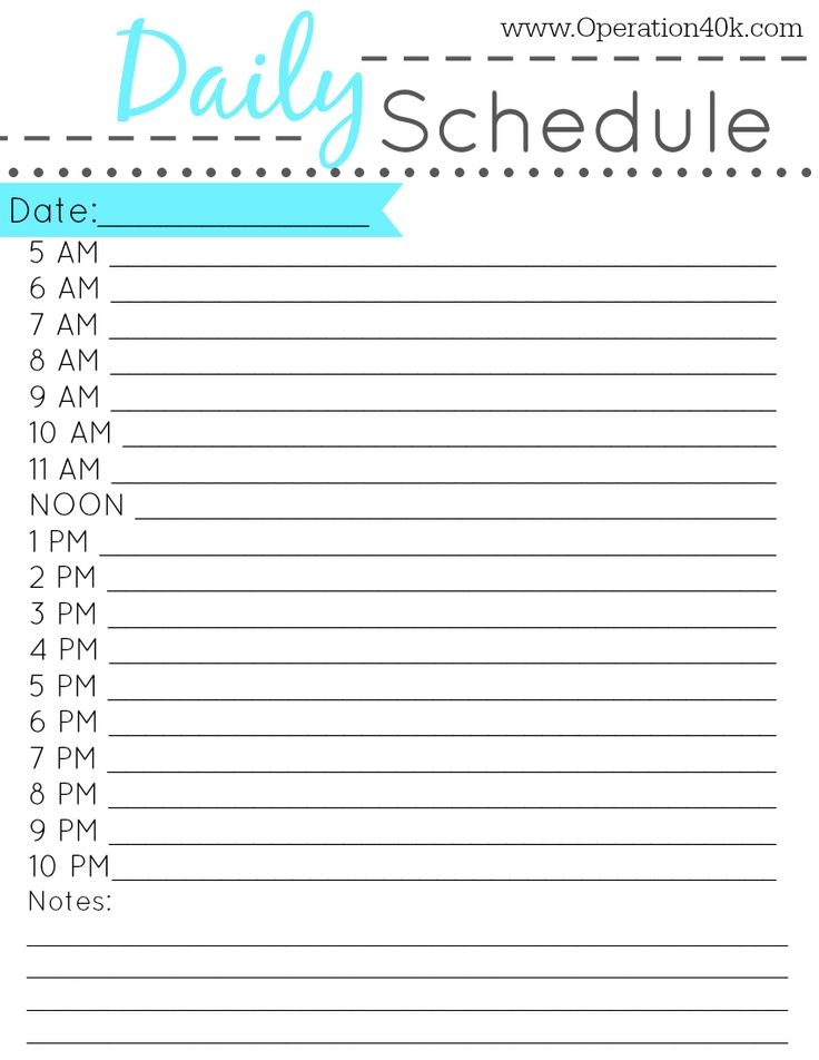 Daily Schedule Templates Word Templates Docs