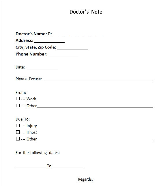 Doctors Note Pdf Template