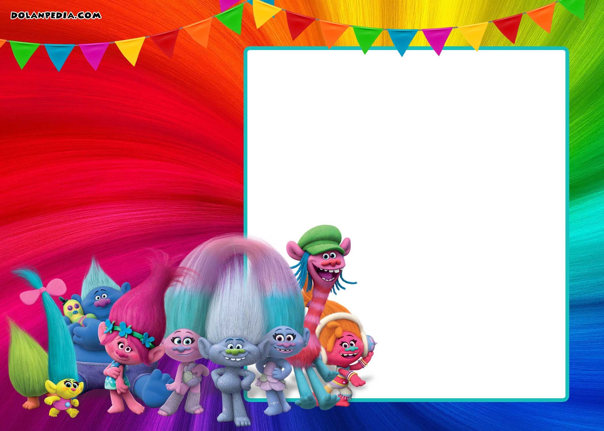 Download FREE Printable Trolls Invitation Template Trolls Birthday