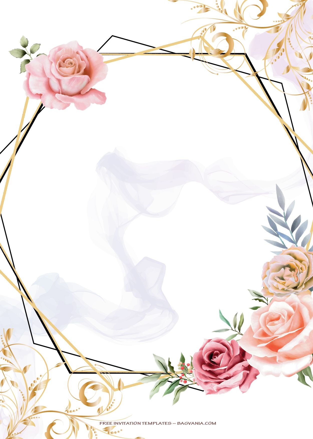 Download Now 8 Spring Delight With Gold Floral Wedding Invitation
