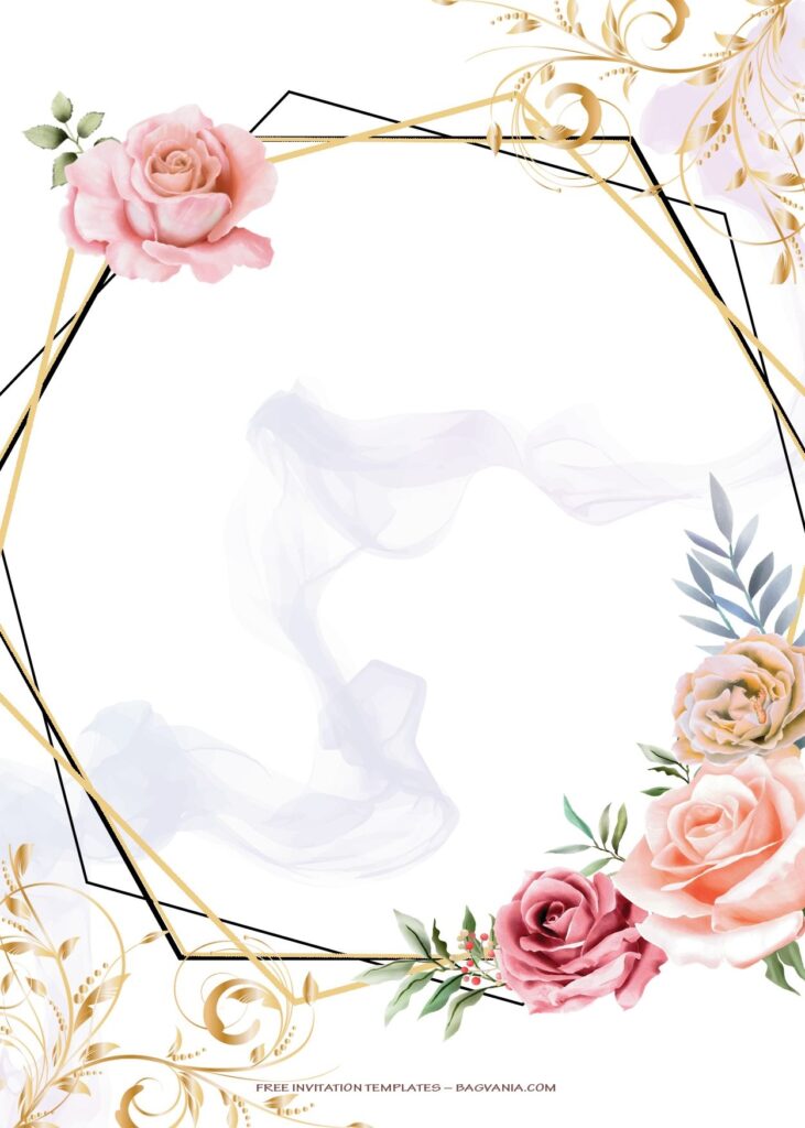 Download Now 8 Spring Delight With Gold Floral Wedding Invitation