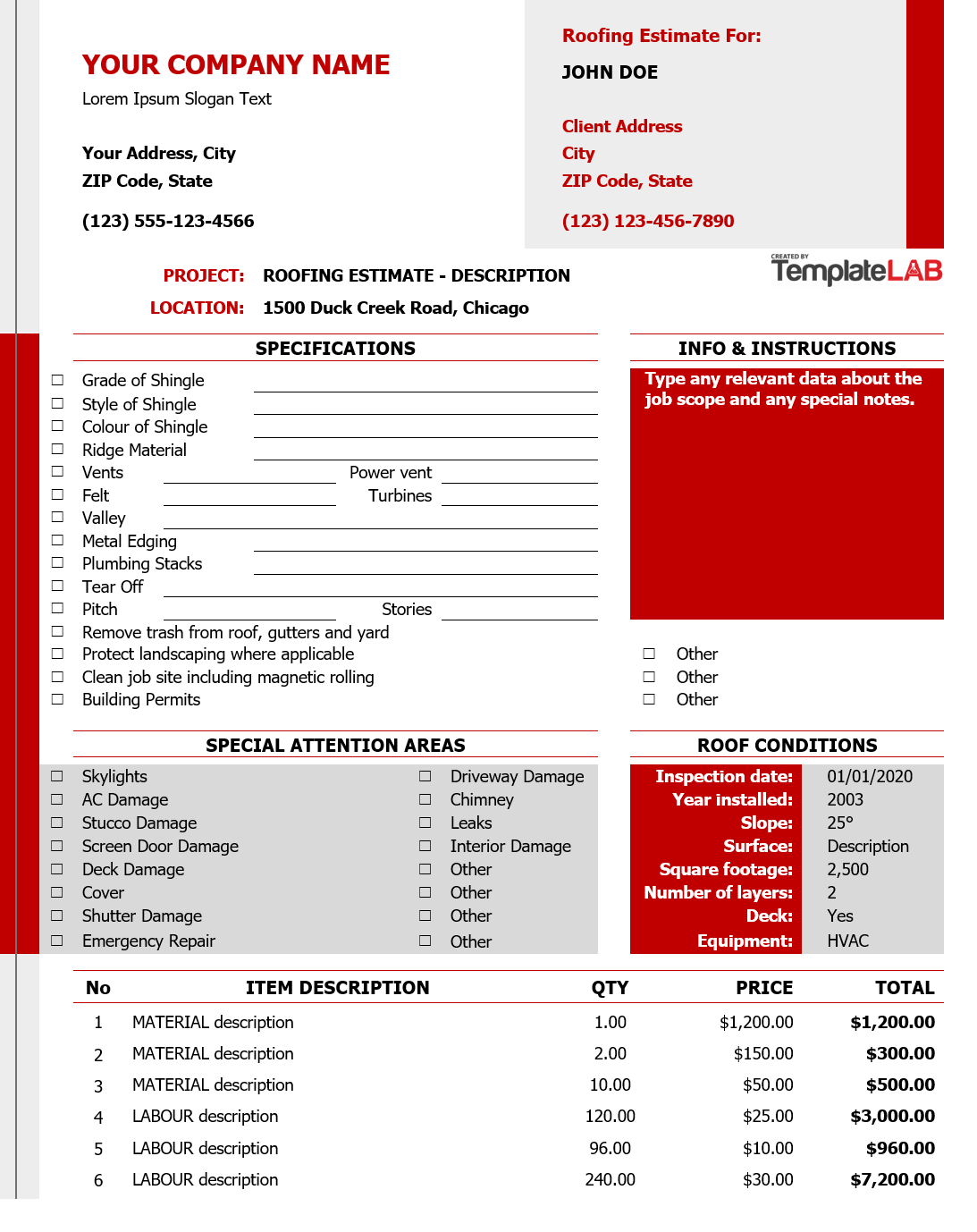 Download Roofing Estimate Template Moving Estimate Handyman Logo