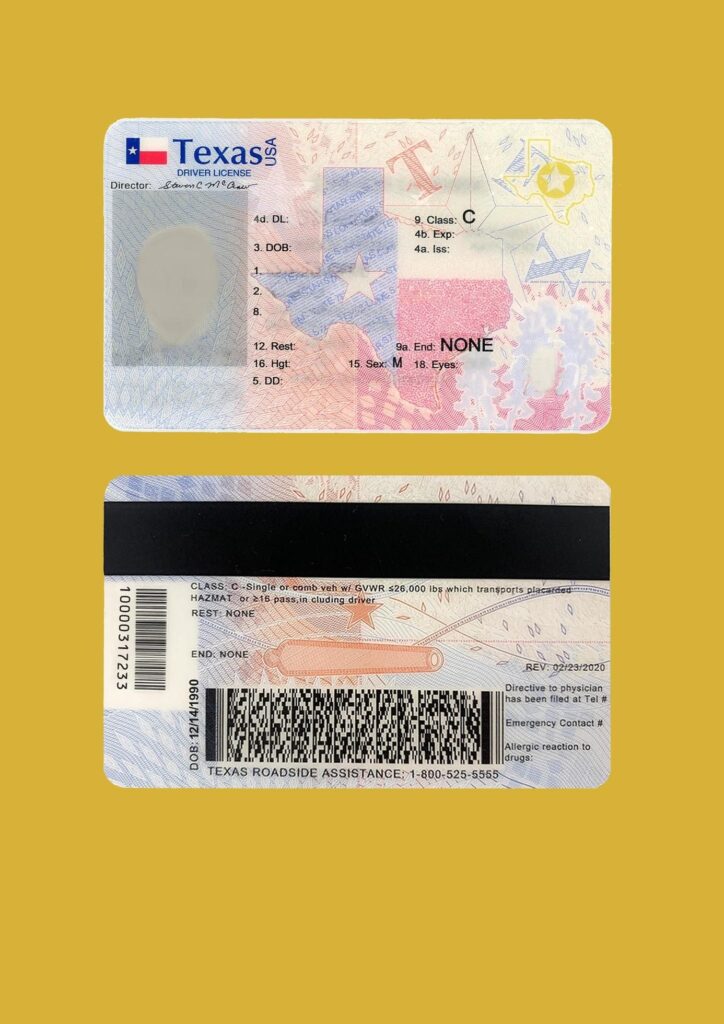 Download The Blank Texas Driver License Template Editable 16655836