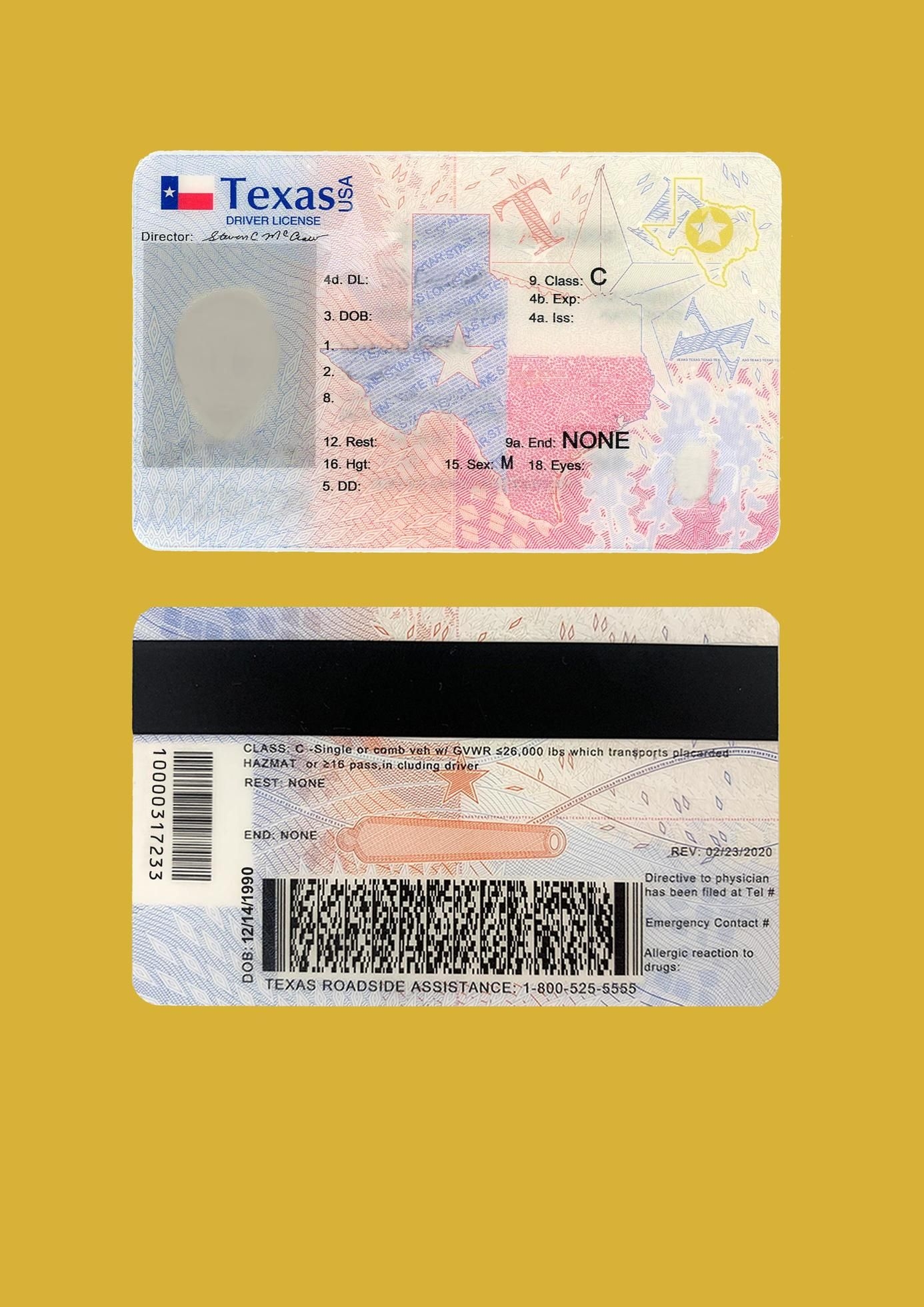 Download The Blank Texas Driver License Template Editable 16655836