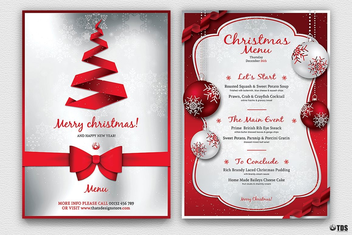 Downloadable Free Editable Christmas Menu Templates