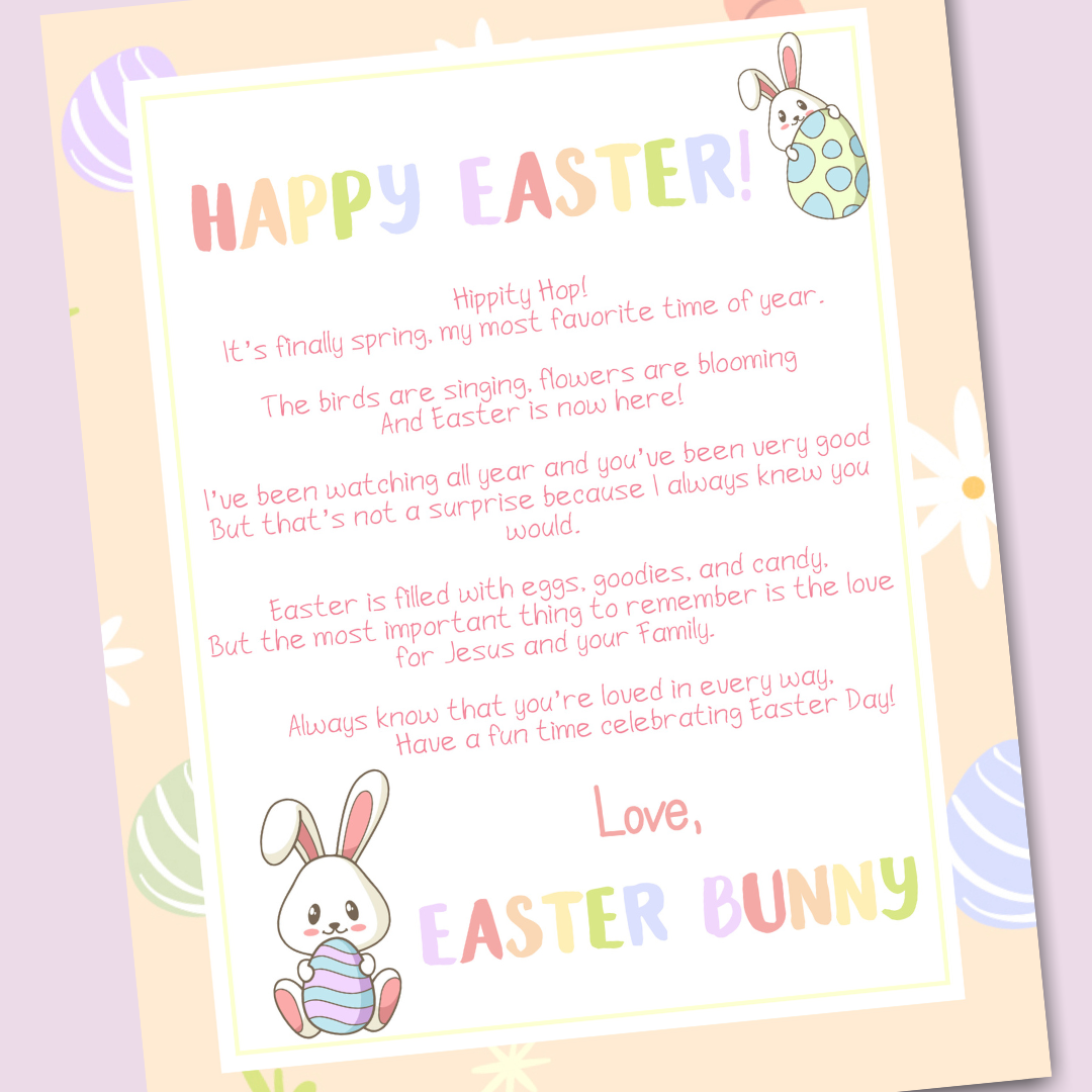 Blank Easter Bunny Letter Templates