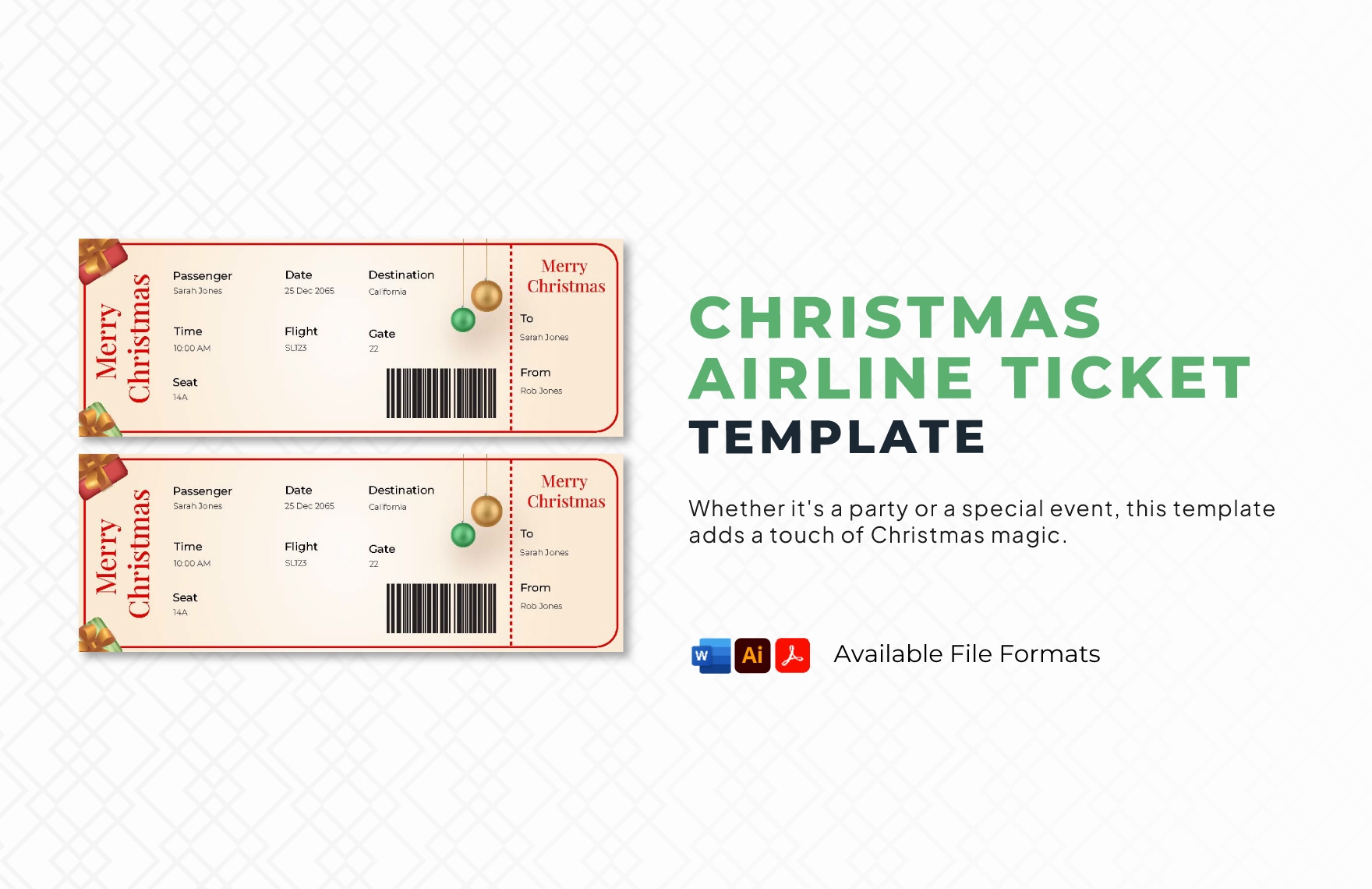 Editable Airline Ticket Templates In Word To Download