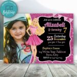 Editable Barbie Birthday Invitations With Photo Instant Download