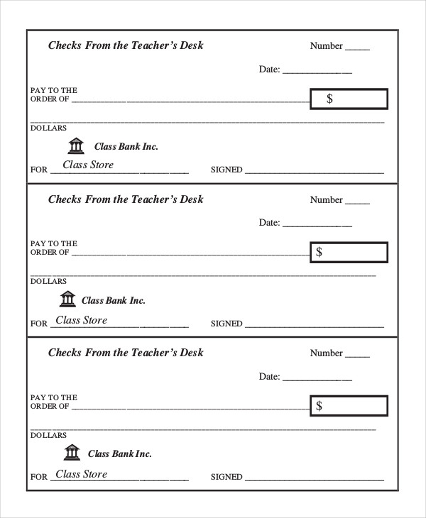 Editable Blank Check Template