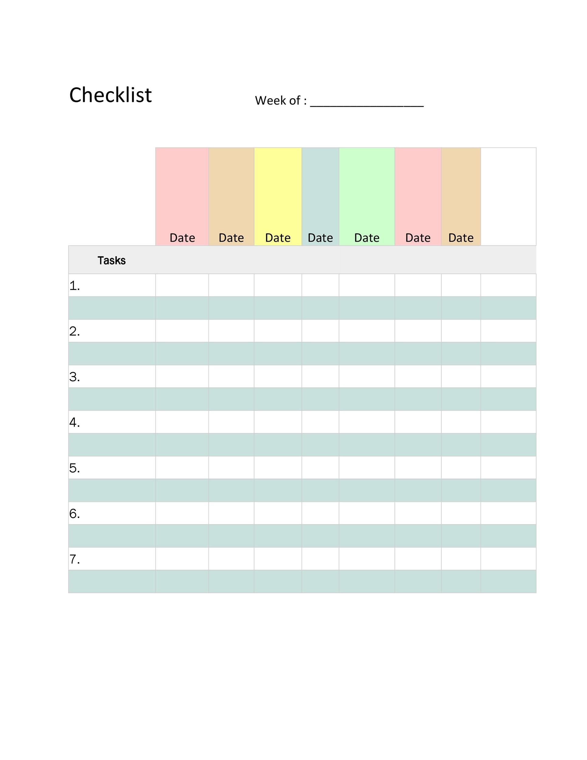 Editable Daily Checklist Template