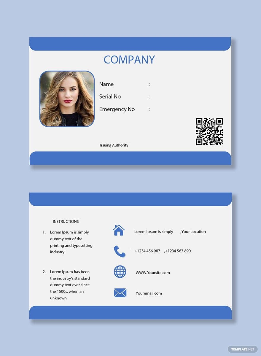 Editable ID Card Templates In PDF To Download