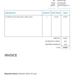 Editable Invoice Excel Templates