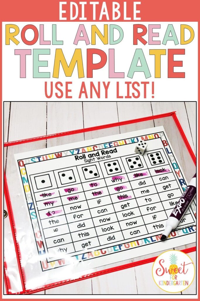 Editable Roll And Read Game Template Phonics Word Work Review