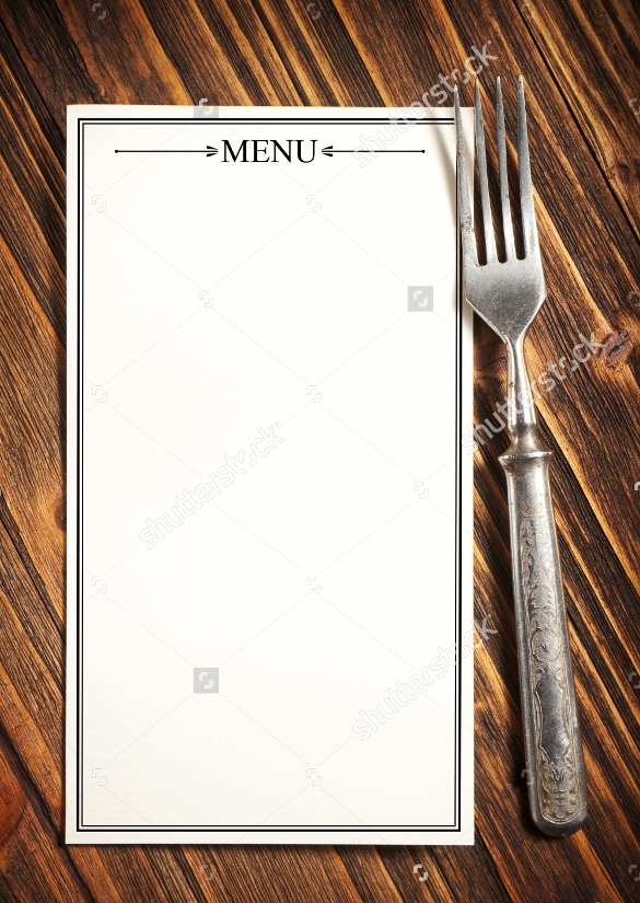 Elegant Blank Menu Template