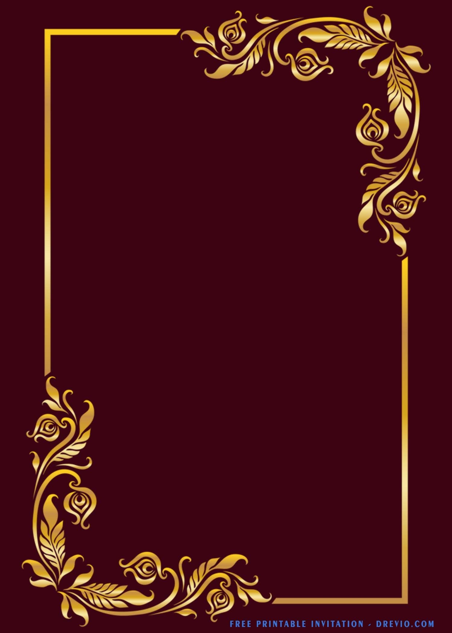 Elegant Red And Gold Floral Invitation Templates