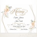 Elegant Wedding Certificate Template Printable Editable Certificate Of