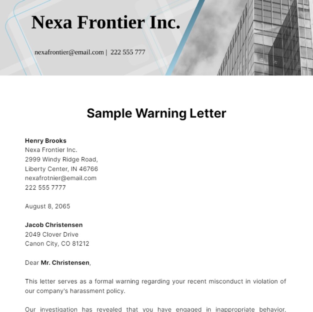 Employee Warning Letter Sleeping Infoupdate