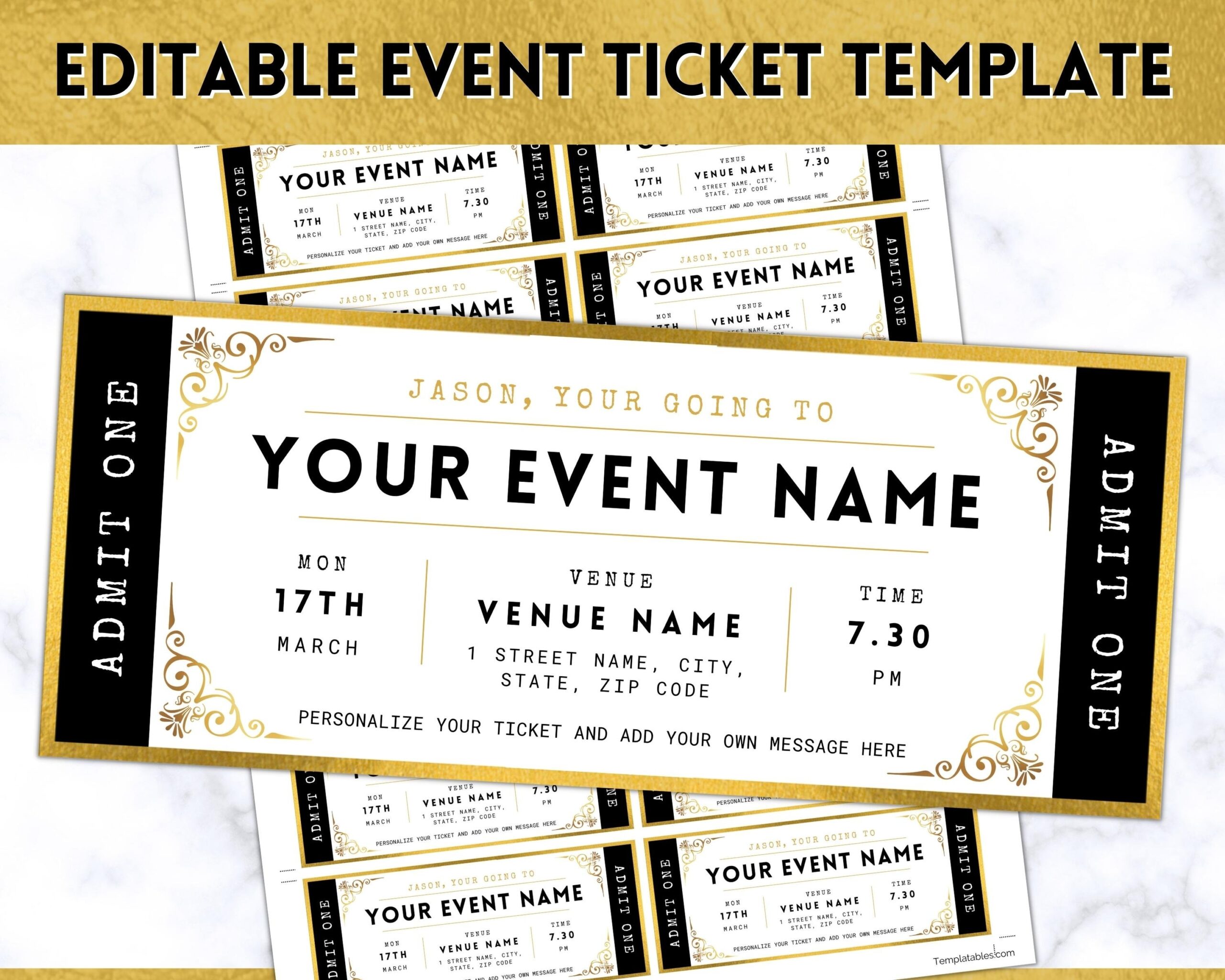 Blank Admission Ticket Templates