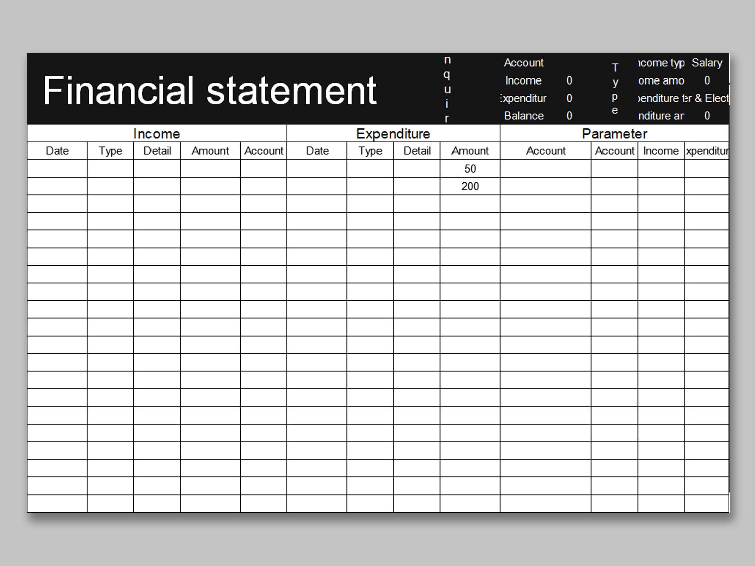 EXCEL Of Simple Financial Statement Xlsx WPS Free Templates