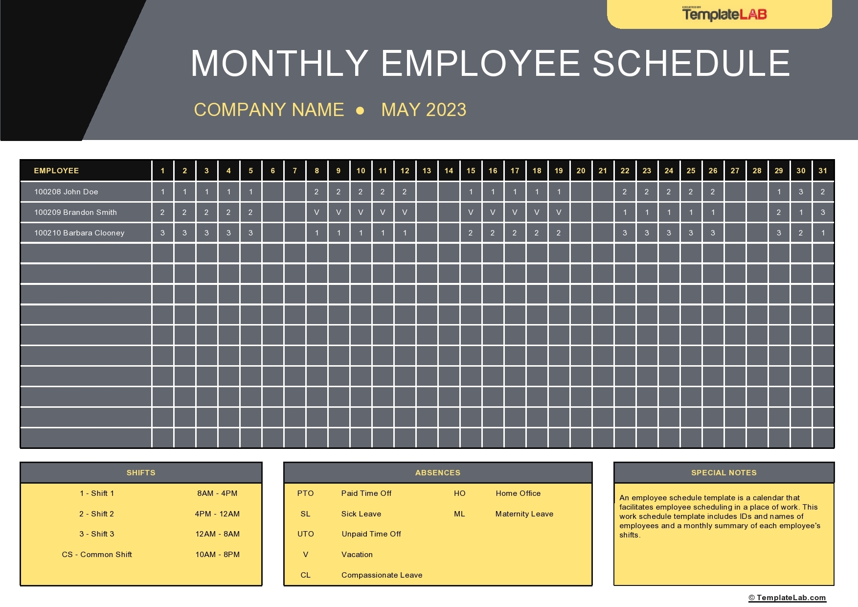 Excel Schedule Templates