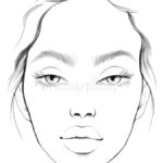 Face Chart Makeup Artist Blank Beautiful Woman Portrait