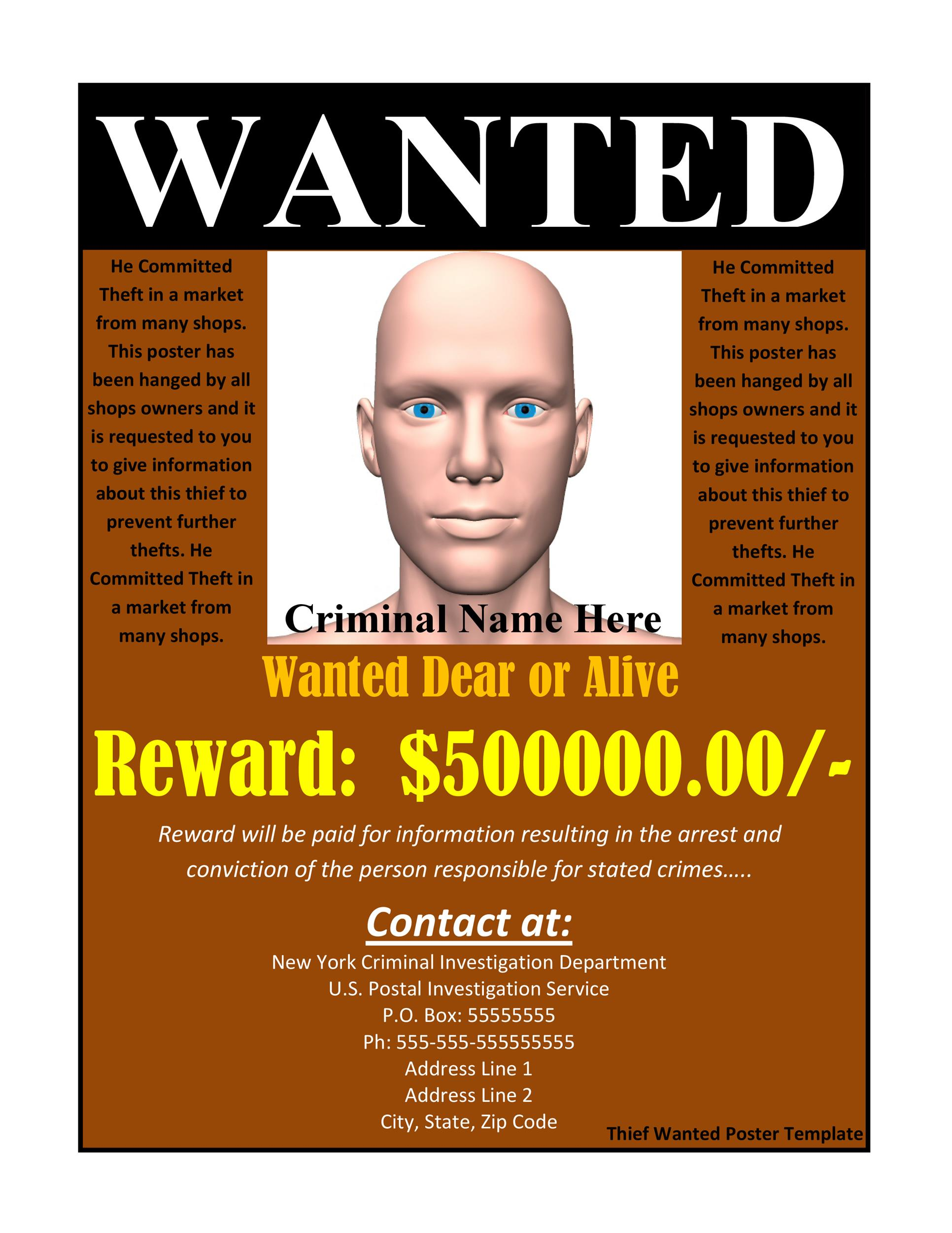 Blank Wanted Poster Templates