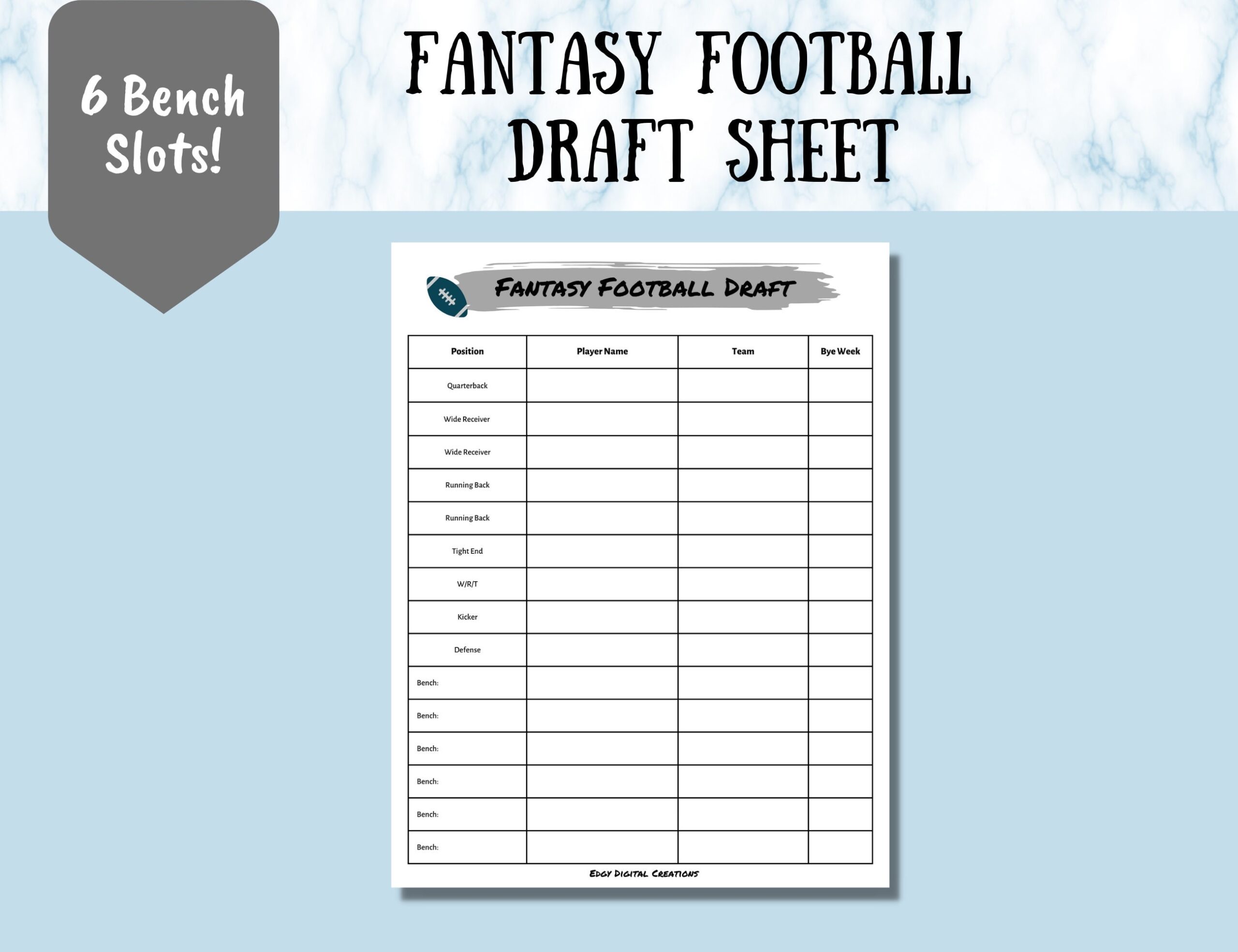 Fantasy Football Mock Draft Tool
