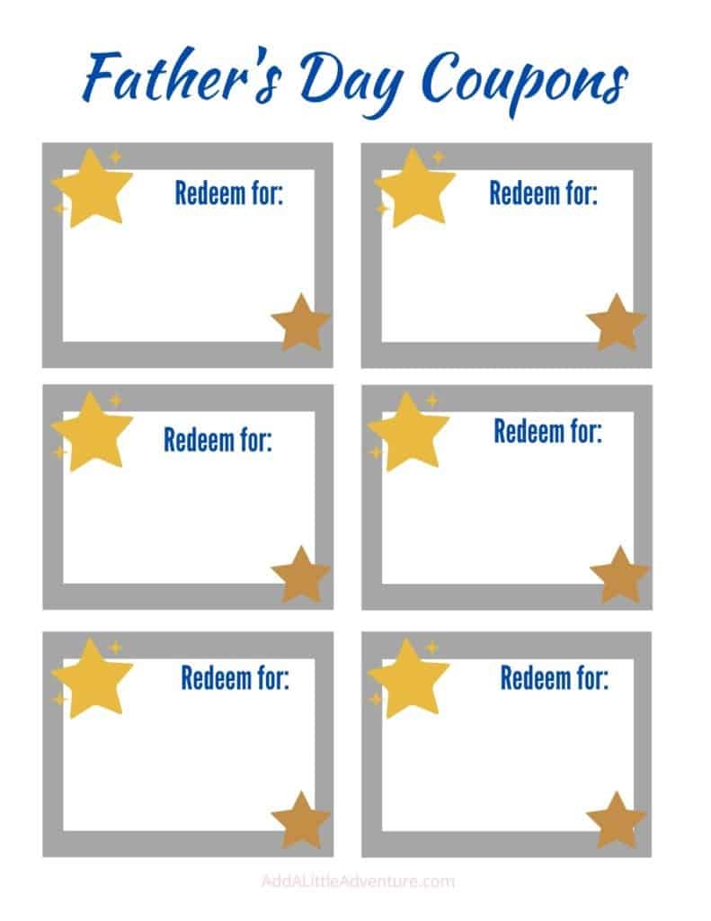 Father S Day Coupons Printable Add A Little Adventure
