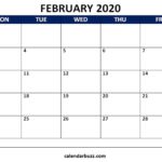 February 2020 Blank Calendar Word Template Calendar Printables Free