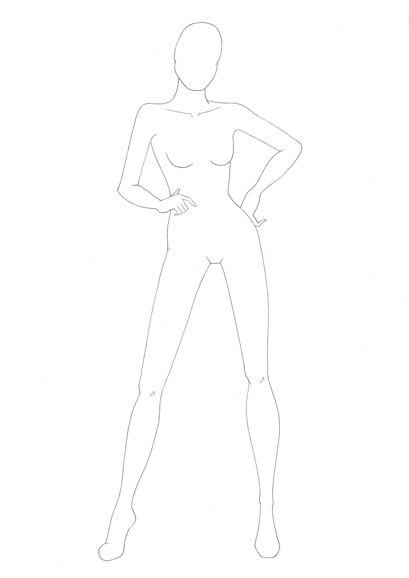 Female Blank Fashion Design Templates Printable Word Searches
