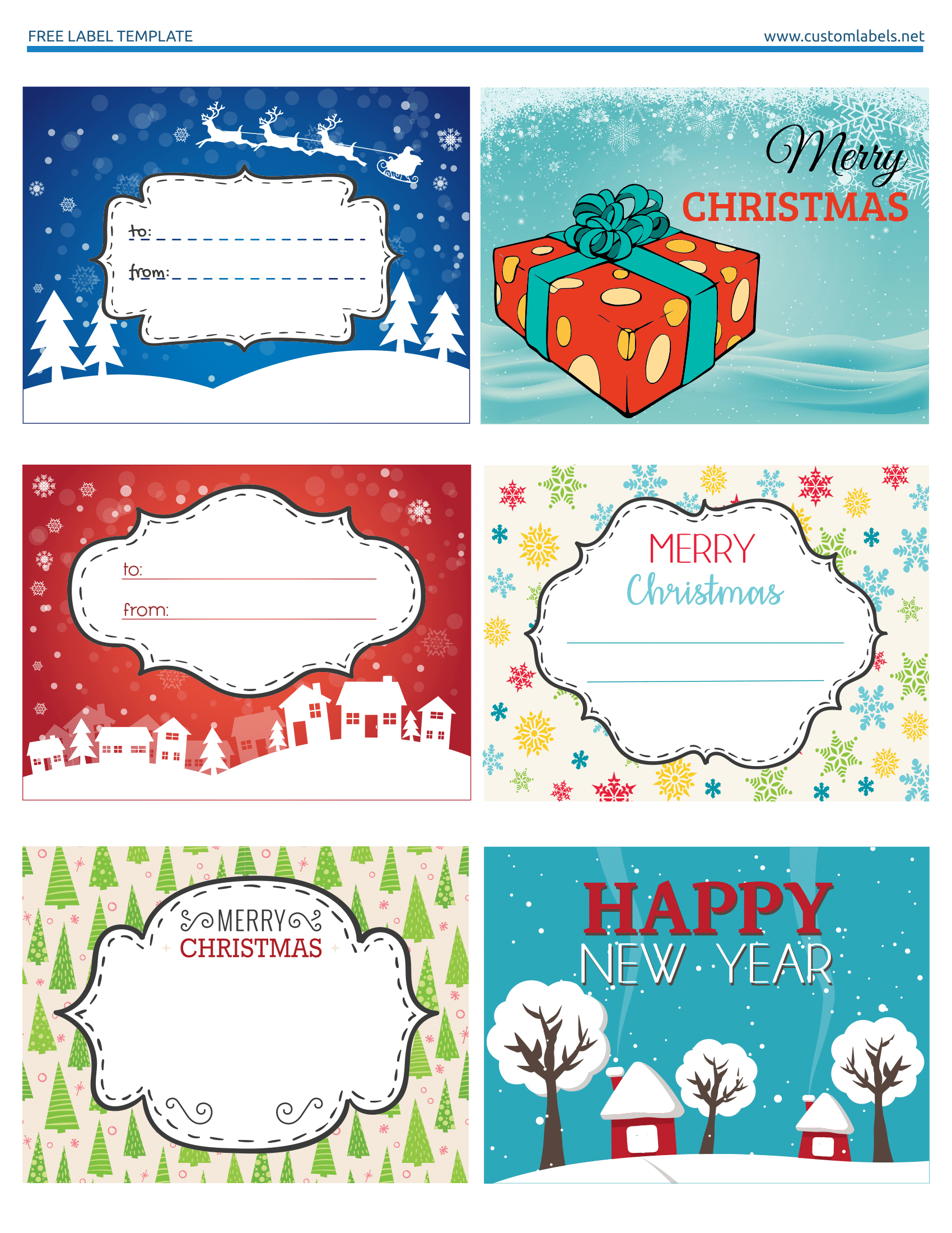 Blank Christmas Label Templates
