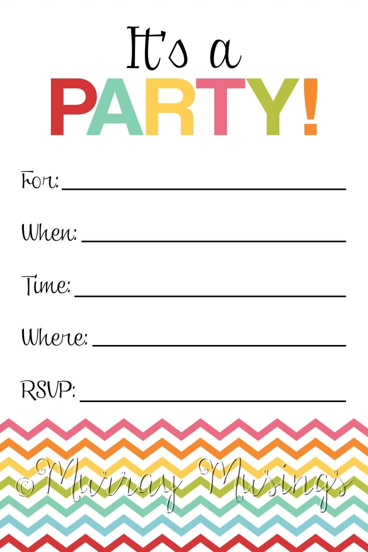 Fill In The Blank Birthday Party Invitation Printable Birthday