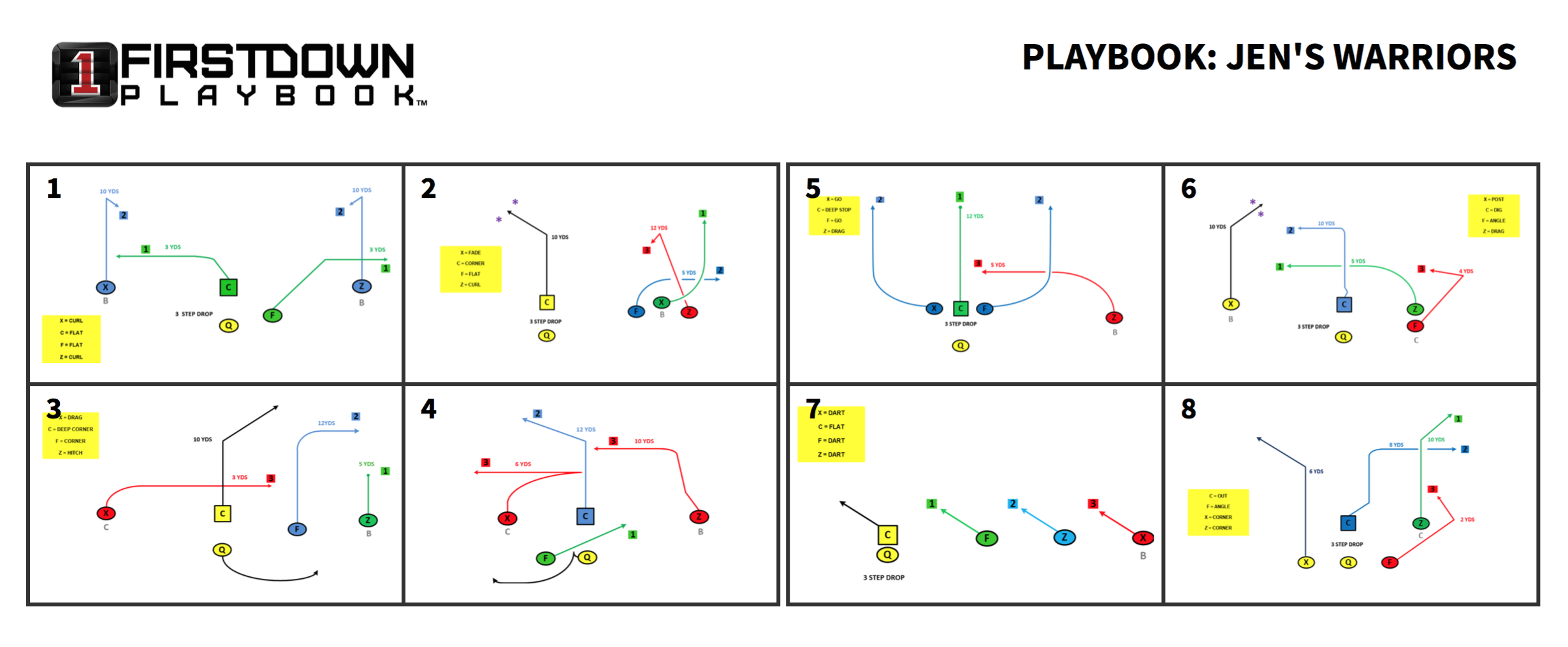 Blank Football Playbook Templates