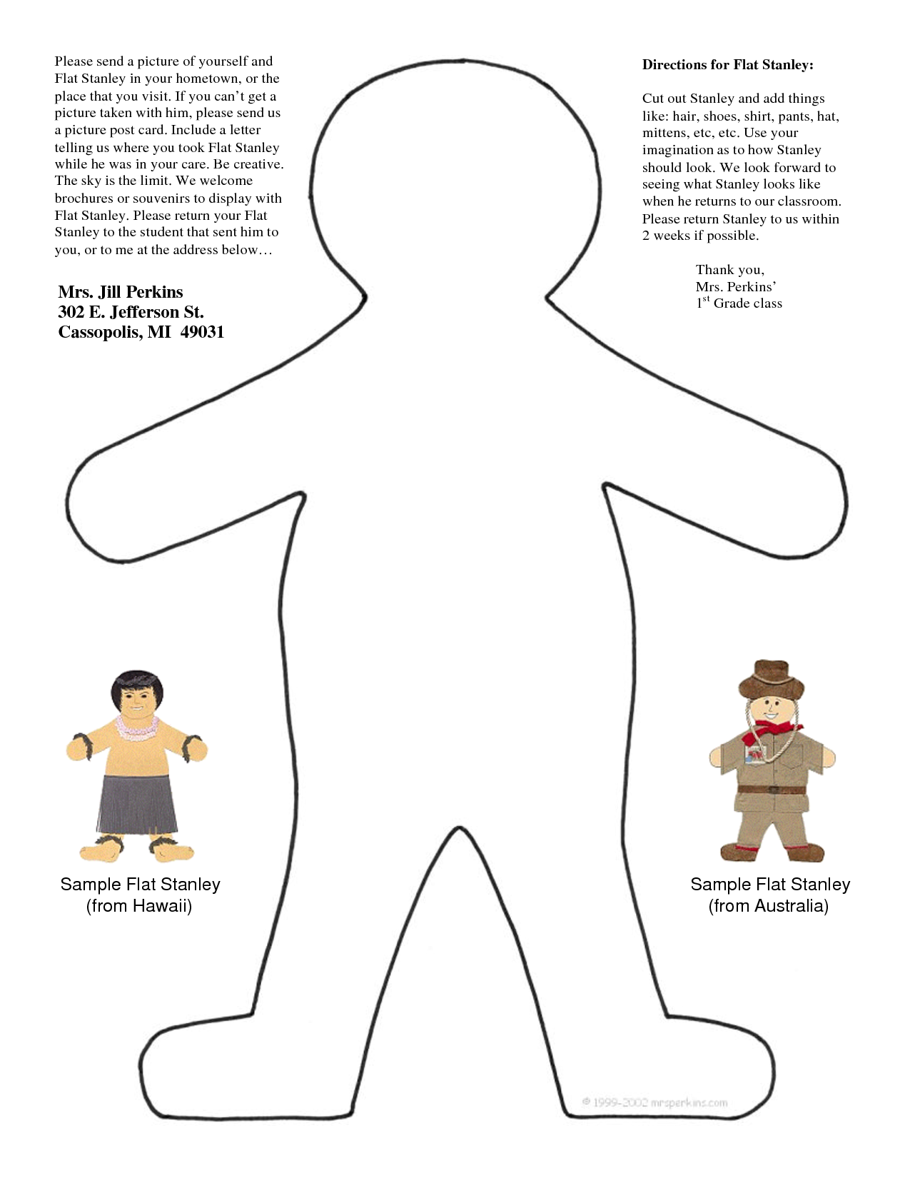 Flat Stanley Printable Coloring Pages For Kids And For Adults