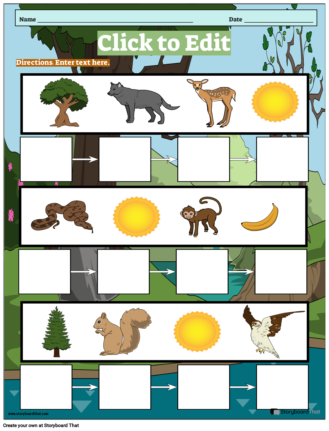 Food Chain Worksheets Free Blank Food Chain Template