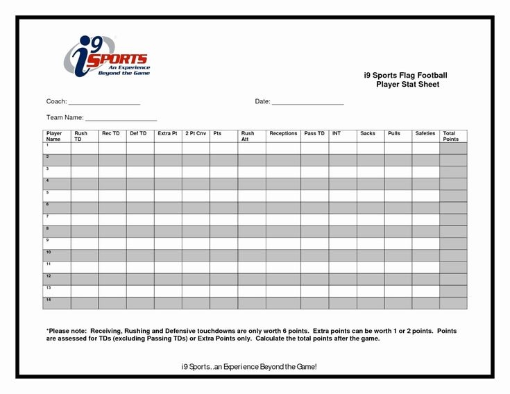Football Stat Sheet Template Excel Inspirational Football Statistics