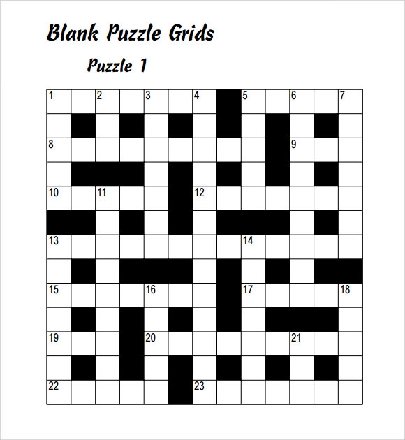 Crossword Puzzles Templates Blank
