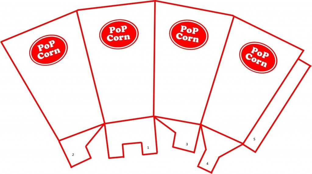 Four Red Pop Corn Labels On Top Of Each Other With The Word Pop Corn