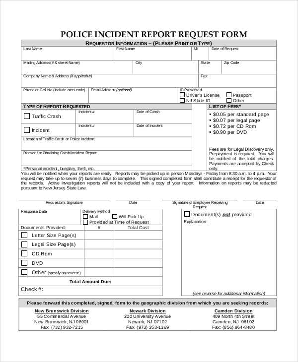 Blank Police Report Templates