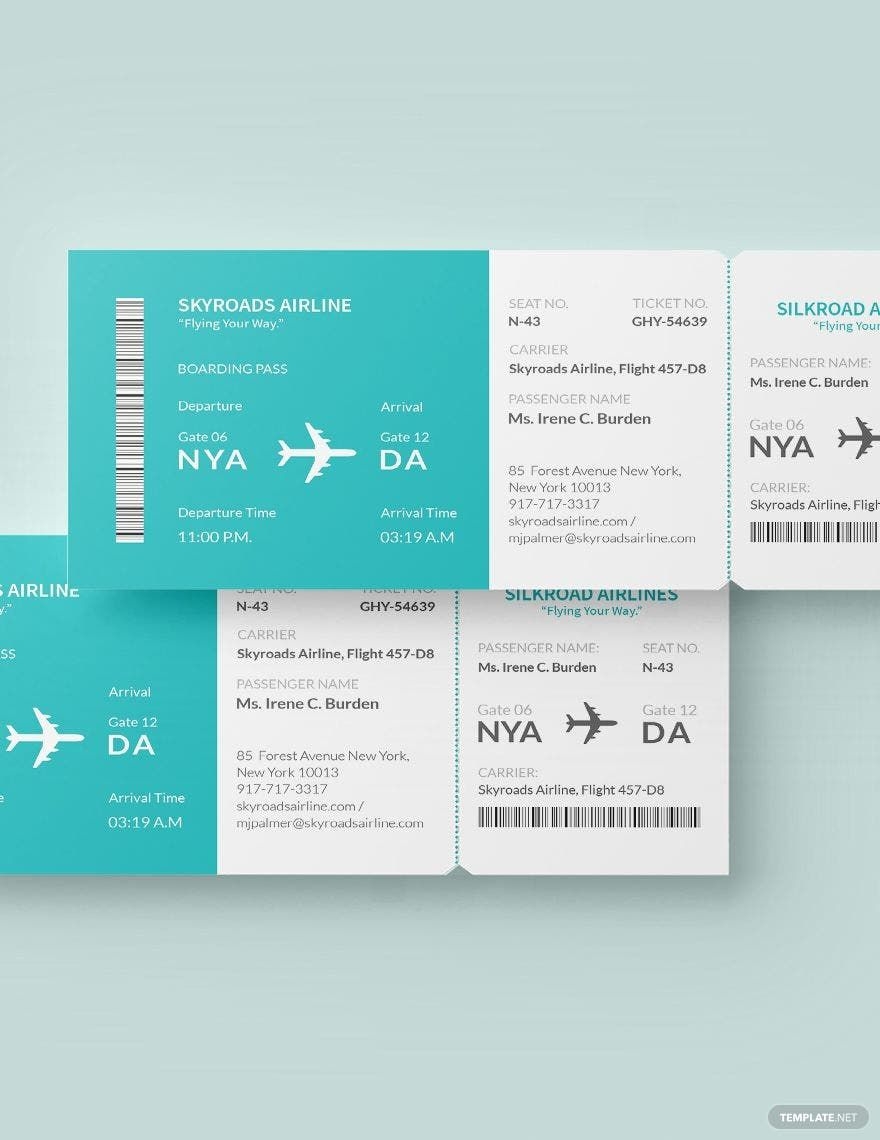 FREE Airline Ticket Template Download In Word Excel Google Sheets