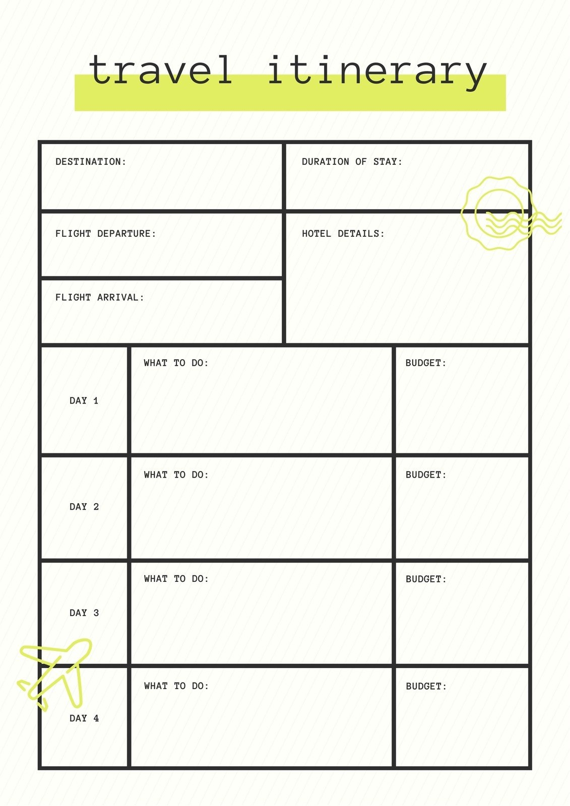 Free And Customizable Itinerary Planner Templates Canva