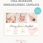 Free Birth Announcement Template For Photoshop Strawberry Kit