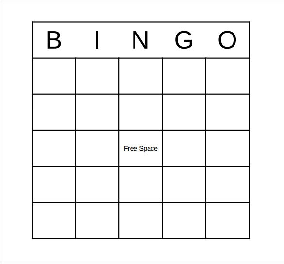 Free Blank Bingo Card Templates Printable