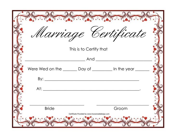 Free Blank Marriage Certificates Printable Marriage Certificate