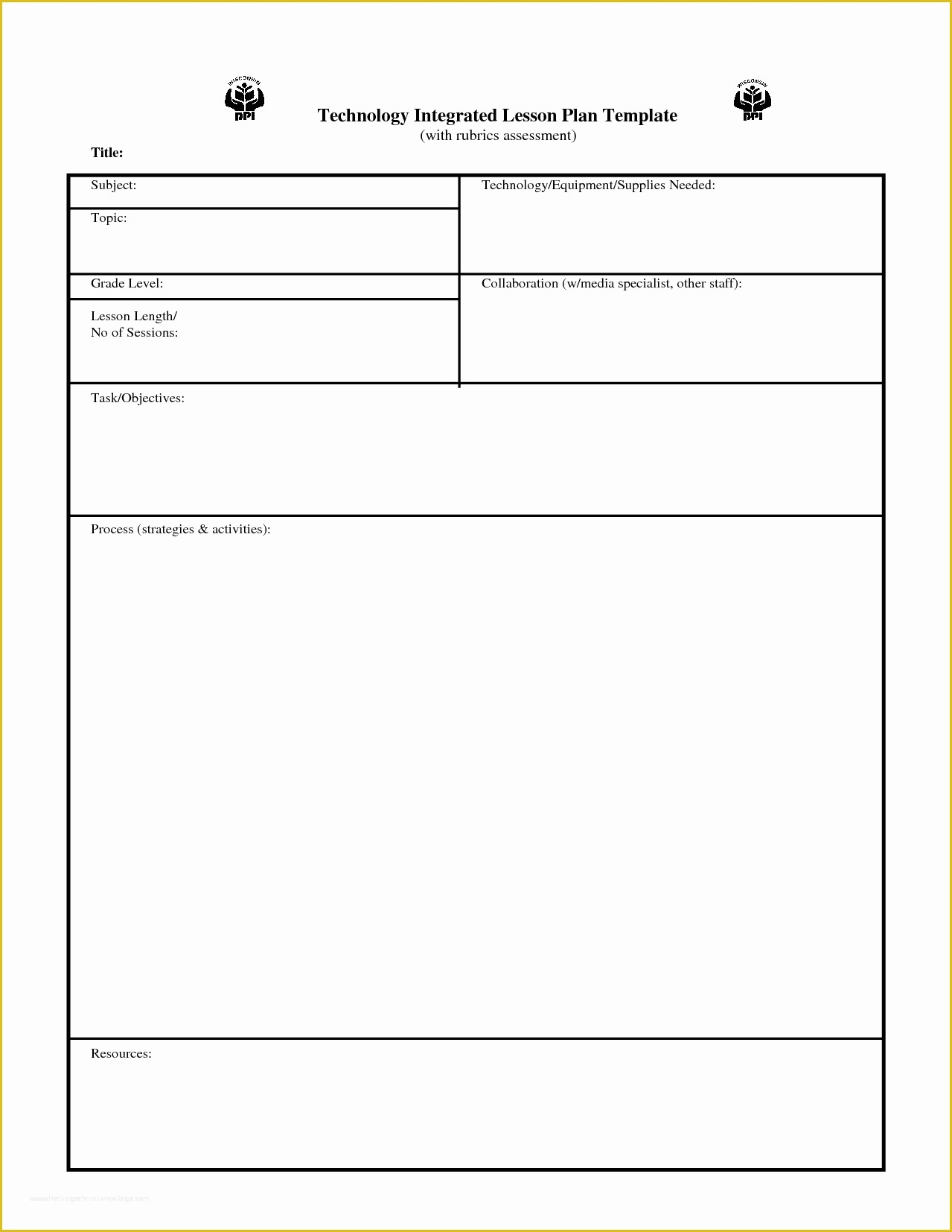 Blank Lesson Plan Templates