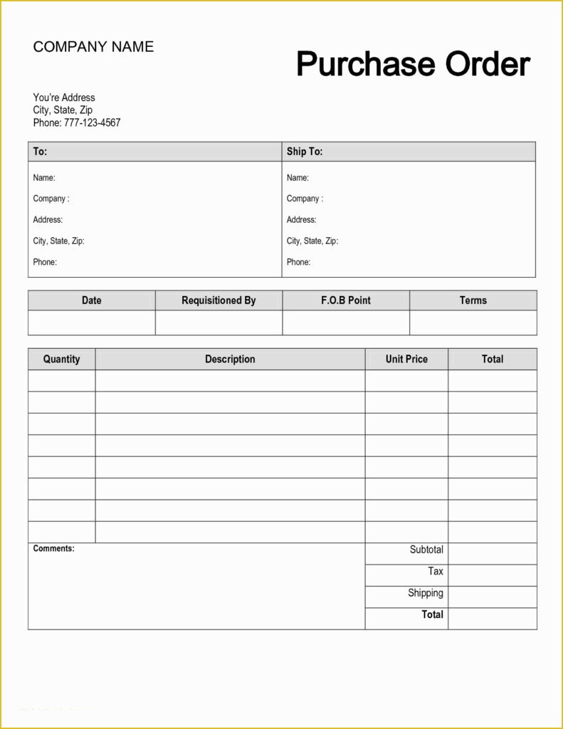 Free Blank Purchase Order Template Of 41 Blank Order Form Templates Pdf